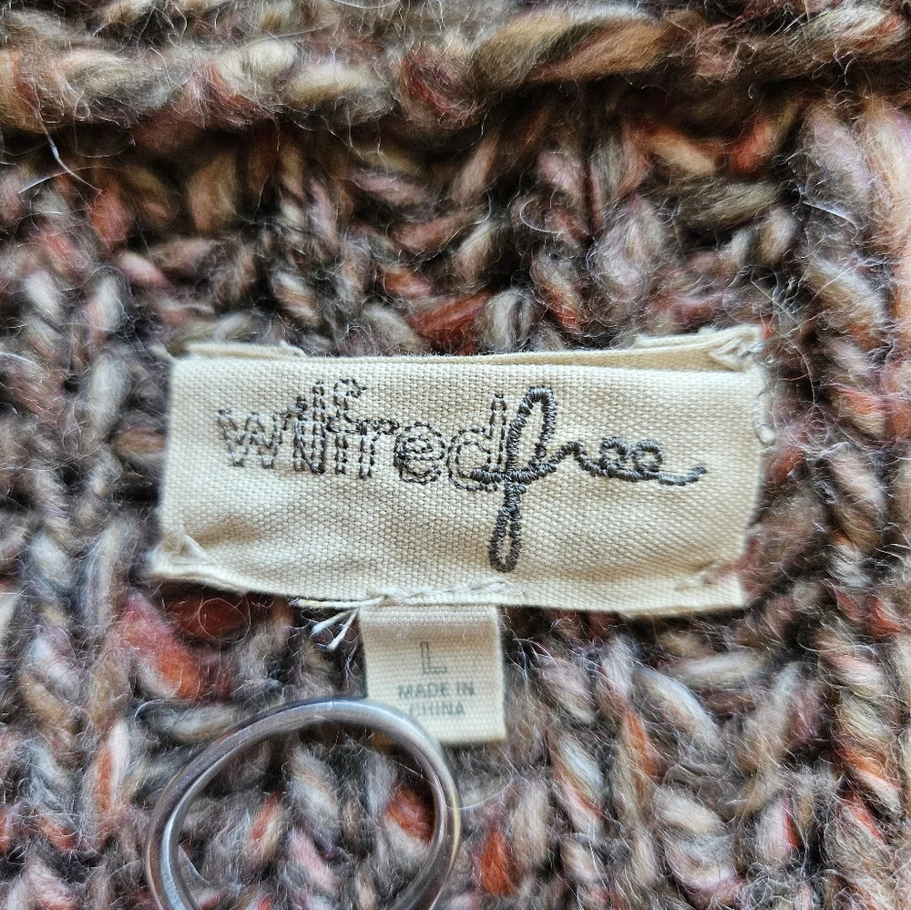 Wilfred Free Aritzia Erable Chunky Wool & Alpaca Zip Brown Cardigan Large - Picture 5 of 9